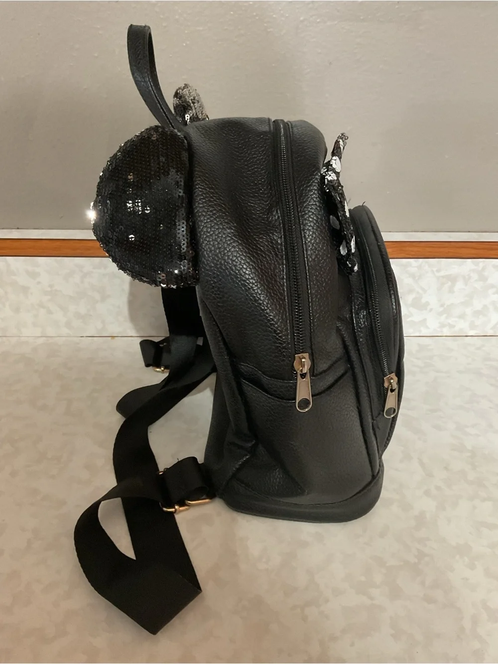 Disney Black Sequin Ear Mini Backpack
